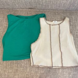 High neck tank tops (sold as pair)